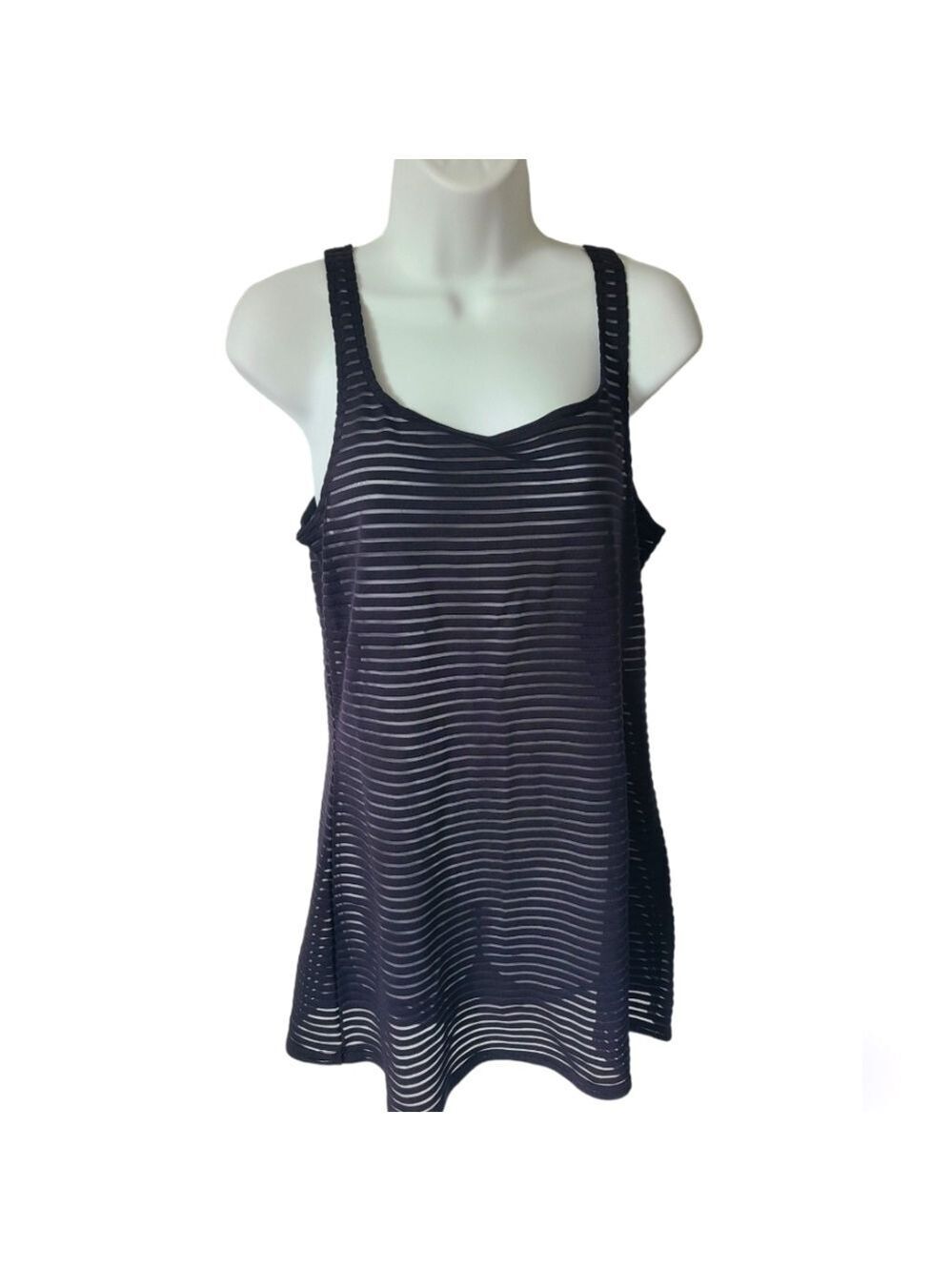 TRÏBE Black Semi Sheer Sleeveless Beach Cover Up Size Large